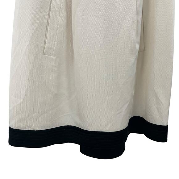 Y2K Twinkle by Wenlan Pure Silk Front Pocket Button Up Dress Cream Black 2 - Picture 2 of 7